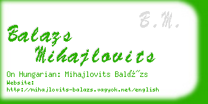 balazs mihajlovits business card